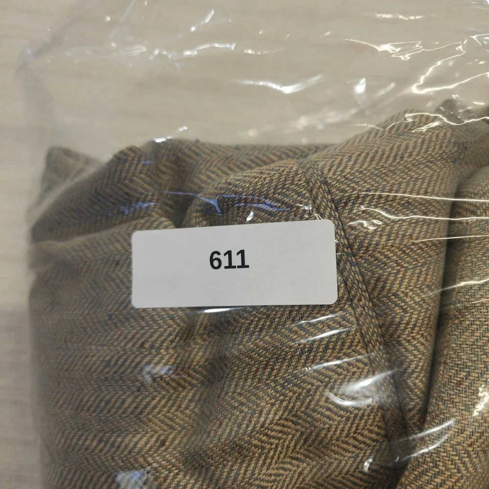 Orvis Mens 42L Herringbone Tweed Blazer Sport Coat Tan Brown Made in USA 42 Long